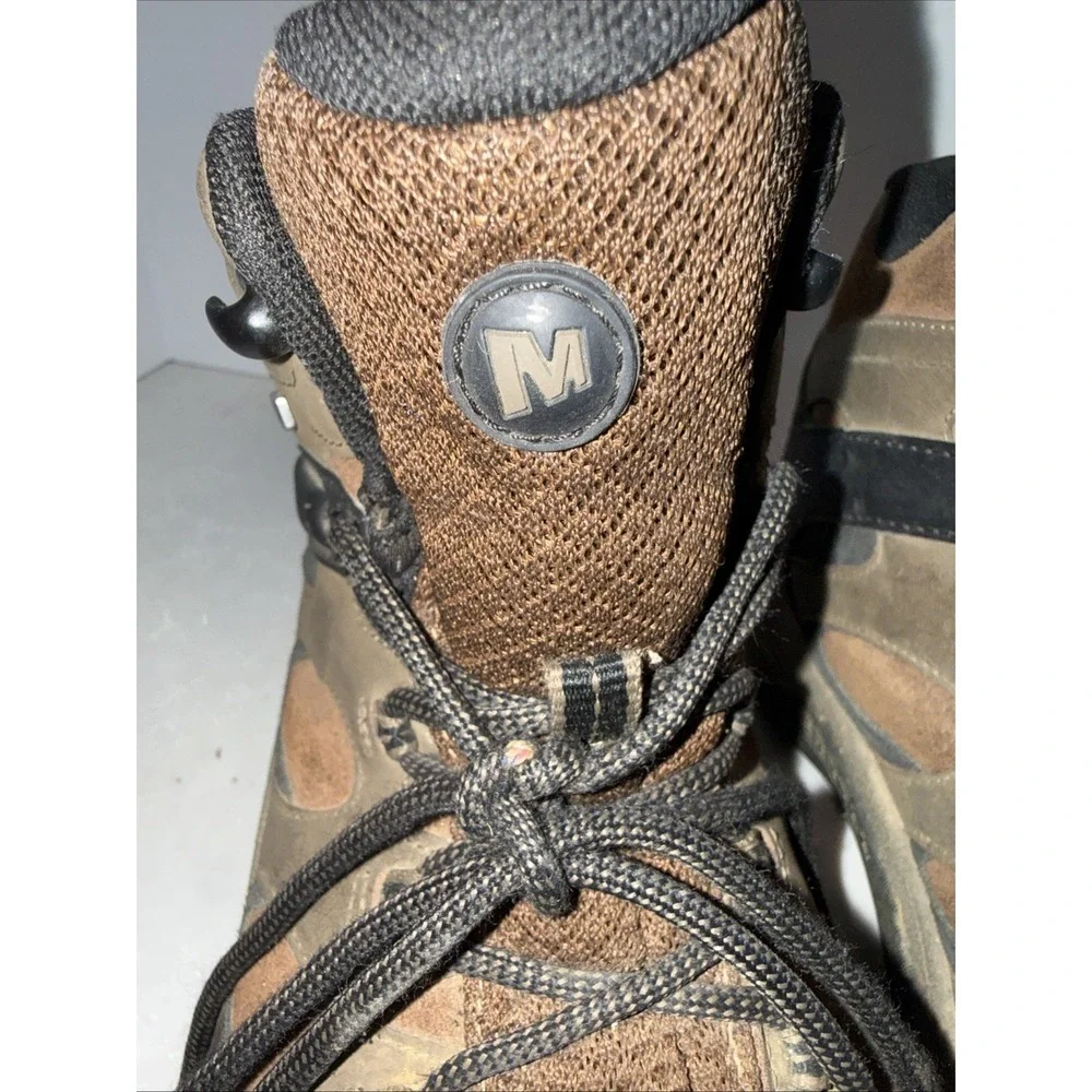 MERRELL Reflex Mens Size 10.5 Waterproof Mid Hiking Ankle Boots Laces Brown